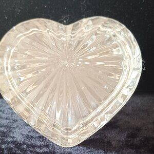 Vintage Crystal Heart Trinket Box